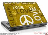Medium Laptop Skin Love and Peace Yellow
