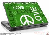 Medium Laptop Skin Love and Peace Green