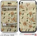 iPhone 3GS Decal Style Skin - Flowers and Berries Orange