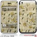 iPhone 3GS Decal Style Skin - Flowers and Berries Yellow