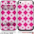 iPhone 3GS Decal Style Skin - Boxed Fushia Hot Pink