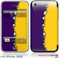 iPhone 3GS Decal Style Skin - Ripped Colors Purple Yellow