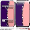 iPhone 3GS Decal Style Skin - Ripped Colors Purple Pink