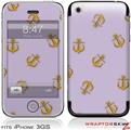 iPhone 3GS Decal Style Skin - Anchors Away Lavender