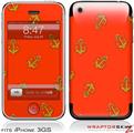 iPhone 3GS Decal Style Skin - Anchors Away Red