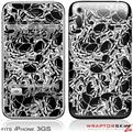 iPhone 3GS Decal Style Skin - Scattered Skulls Black