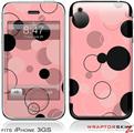 iPhone 3GS Decal Style Skin - Lots of Dots Pink on Pink