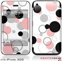 iPhone 3GS Decal Style Skin - Lots of Dots Pink on White
