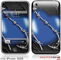 iPhone 3GS Decal Style Skin - Barbwire Heart Blue