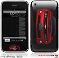 iPhone 3GS Decal Style Skin - 2010 Chevy Camaro Jeweled Red - Black Stripes