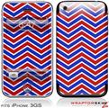 iPhone 3GS Decal Style Skin - Zig Zag Red White and Blue