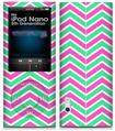 iPod Nano 5G Skin Zig Zag Teal Green and Pink