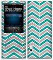 iPod Nano 5G Skin Zig Zag Teal and Gray