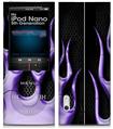 iPod Nano 5G Skin Metal Flames Purple