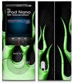 iPod Nano 5G Skin Metal Flames Green