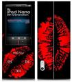 iPod Nano 5G Skin Big Kiss Lips Red on Black