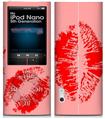iPod Nano 5G Skin Big Kiss Lips Red on Pink