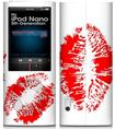 iPod Nano 5G Skin Big Kiss Lips Red on White