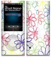 iPod Nano 5G Skin Kearas Flowers on White