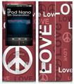 iPod Nano 5G Skin Love and Peace Pink