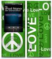 iPod Nano 5G Skin Love and Peace Green