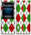 iPod Nano 5G Skin Argyle Red and Green