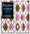 iPod Nano 5G Skin Argyle Pink and Brown