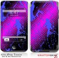 iPod Touch 2G & 3G Skin Kit Halftone Splatter Blue Hot Pink