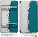 iPod Touch 2G & 3G Skin Kit Ripped Colors Gray Seafoam Green