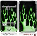 iPod Touch 2G & 3G Skin Kit Metal Flames Green