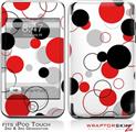 iPod Touch 2G & 3G Skin Kit Lots of Dots Red on White