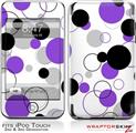 iPod Touch 2G & 3G Skin Kit Lots of Dots Purple on White