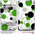iPod Touch 2G & 3G Skin Kit Lots of Dots Green on White