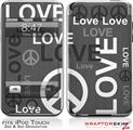 iPod Touch 2G & 3G Skin Kit Love and Peace Gray