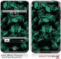 iPod Touch 2G & 3G Skin Kit Skulls Confetti Seafoam Green