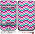 iPod Touch 2G & 3G Skin Kit Zig Zag Teal Pink Purple