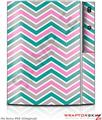 Sony PS3 Skin Zig Zag Teal Pink and Gray