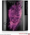 Sony PS3 Skin Flaming Fire Skull Hot Pink Fuchsia