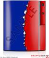 Sony PS3 Skin Ripped Colors Blue Red