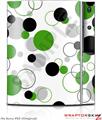 Sony PS3 Skin Lots of Dots Green on White