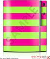 Sony PS3 Skin Kearas Psycho Stripes Neon Green and Hot Pink