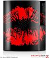 Sony PS3 Skin Big Kiss Lips Red on Black
