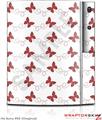 Sony PS3 Skin Pastel Butterflies Red on White