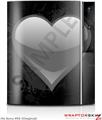 Sony PS3 Skin Glass Heart Grunge Gray
