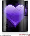 Sony PS3 Skin Glass Heart Grunge Purple