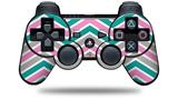 Zig Zag Teal Pink and Gray - Decal Style Skin fits Sony PS3 Controller (CONTROLLER NOT INCLUDED)