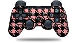 Houndstooth Pink on Black - Decal Style Skin fits Sony PS3 Controller (CONTROLLER NOT INCLUDED)