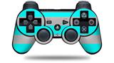 Kearas Psycho Stripes Neon Teal and Gray - Decal Style Skin fits Sony PS3 Controller (CONTROLLER NOT INCLUDED)