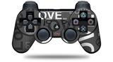 Love and Peace Gray - Decal Style Skin fits Sony PS3 Controller (CONTROLLER NOT INCLUDED)