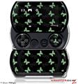 Pastel Butterflies Green on Black - Decal Style Skins (fits Sony PSPgo)
